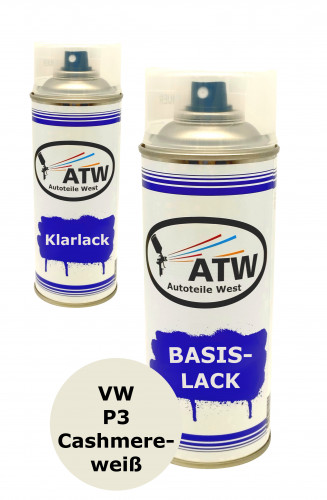 Autolack für VW P3 Cashmereweiß+400ml Klarlack Set